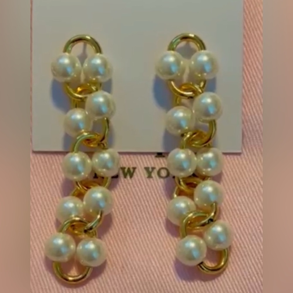 Kate Spade Authentic Vintage White Multi Nouveau Pearls Necklace & Earrings Set - Picture 5 of 9
